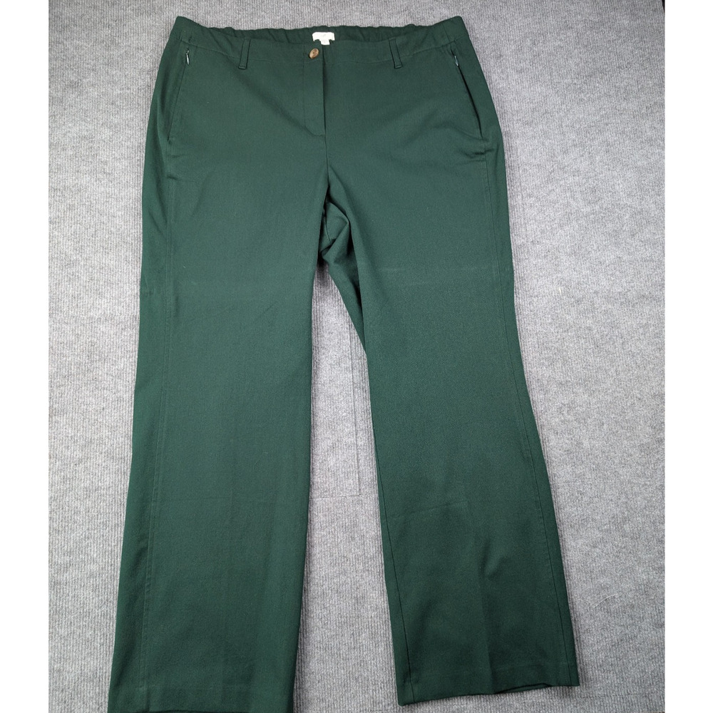 J Jill Trousers Womens 20 Wide Leg Kelly Green Career Stretch Comfort Minimalist